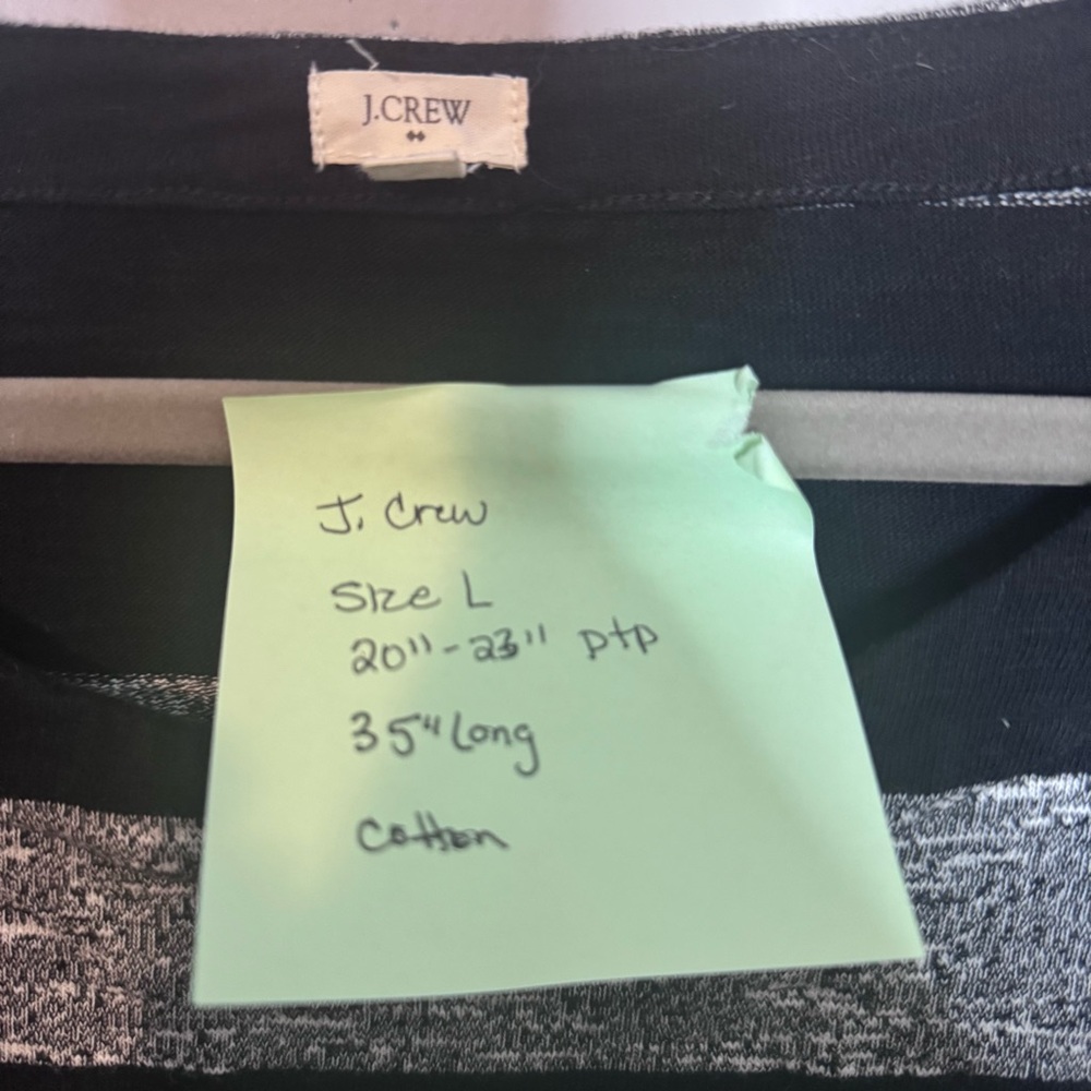 J. Crew Black and Gray Striped Long Sleeve Dress - Picture 2 of 3